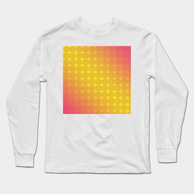 Yellow and pink colorful floral pattern Long Sleeve T-Shirt by ikshvaku